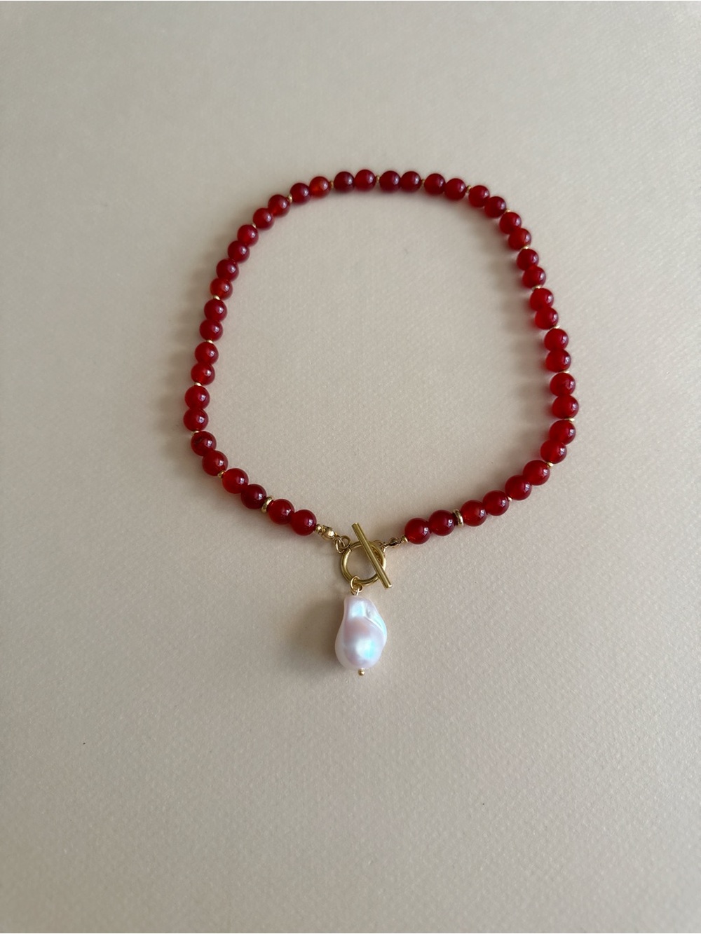 Red Beaded Necklace N2097 - Picture 5 of 5